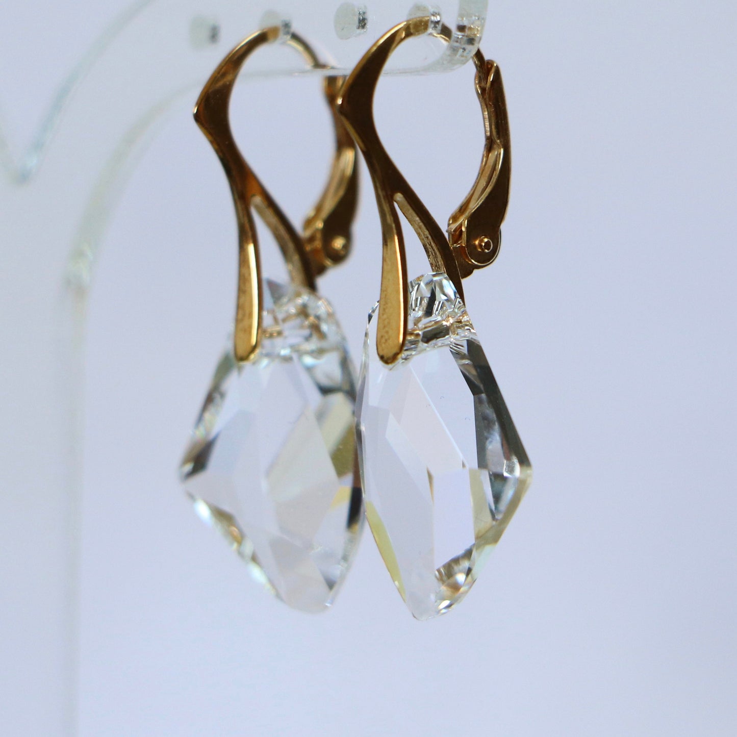 Pendant, Swarovski crystals, gilded silver, crystal, ALICIA