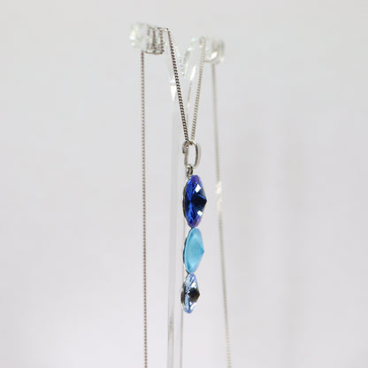 Pendentif avec cristaux Swarovski, bleu, argent rhodié, TRIO