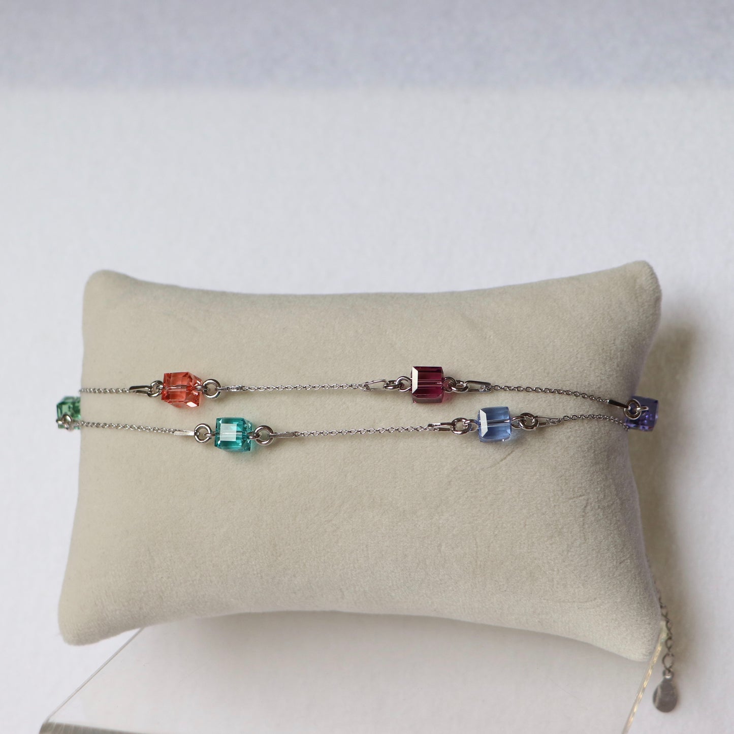 Armband mit Swarovski -Kristallen, Rhodiedsilber, Kristall, Süßigkeit