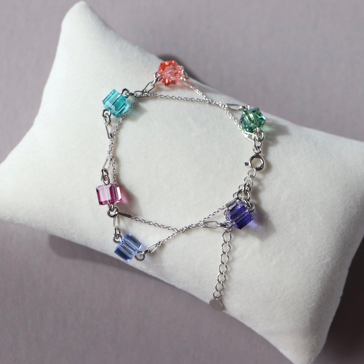 Bracelet avec cristaux Swarovski, argent rhodié, cristal, CANDICE