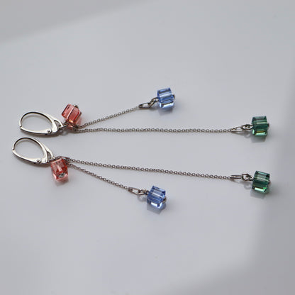 Necklace with Swarovski crystals, rhodium-plated silver, crystal, CANDICE