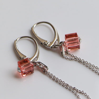 Earrings with Swarovski crystals, rhodium-plated silver, crystal, CANDICE