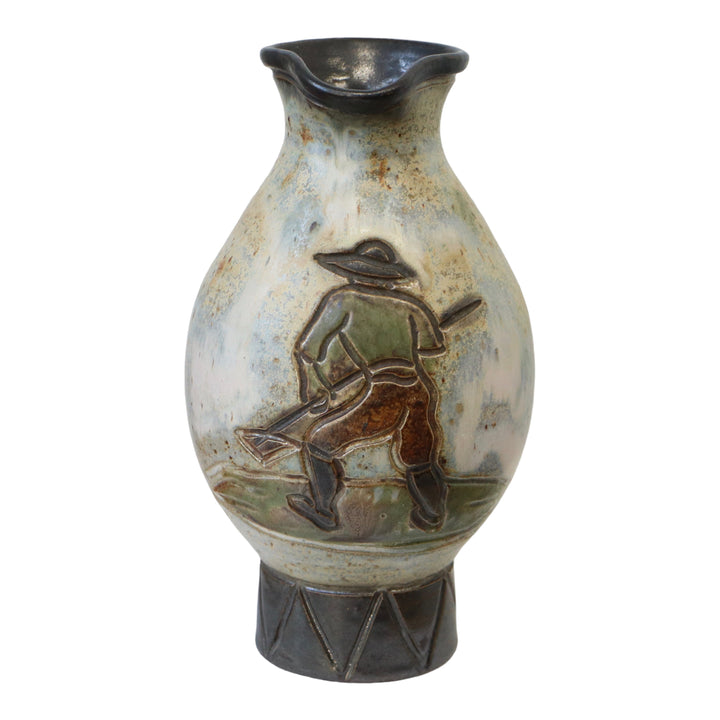 Belgian flamed stoneware jug from Biron