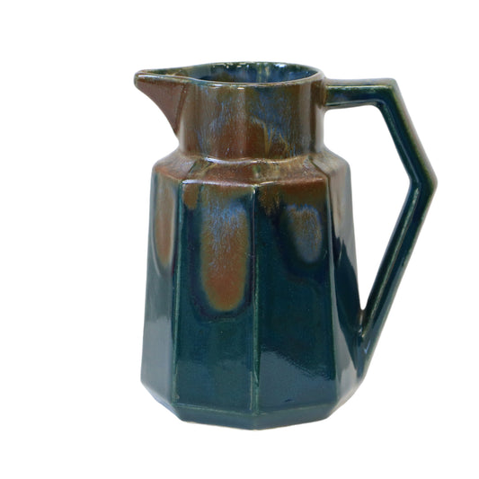 art deco pouring pitcher in flamed stoneware from Denbac