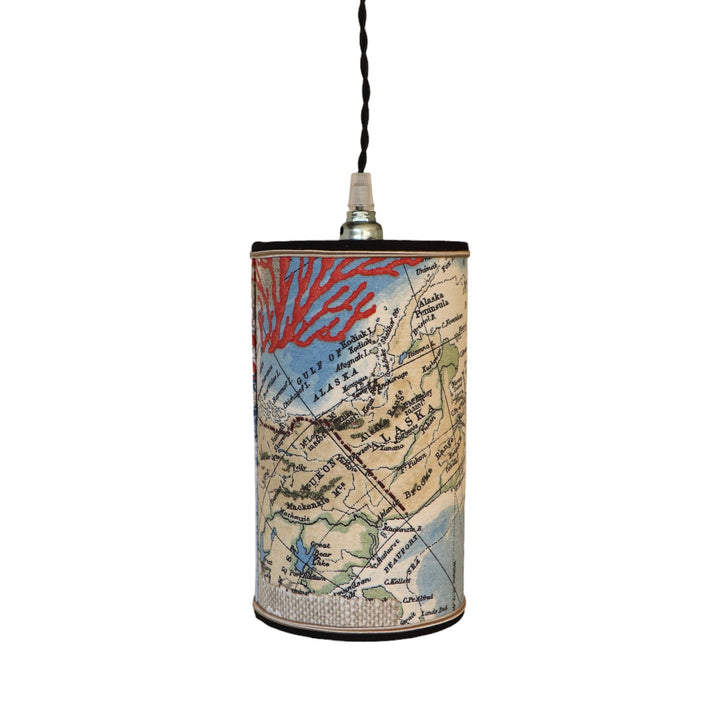 Portable lamp with a laminated lampshade in MAP fabric