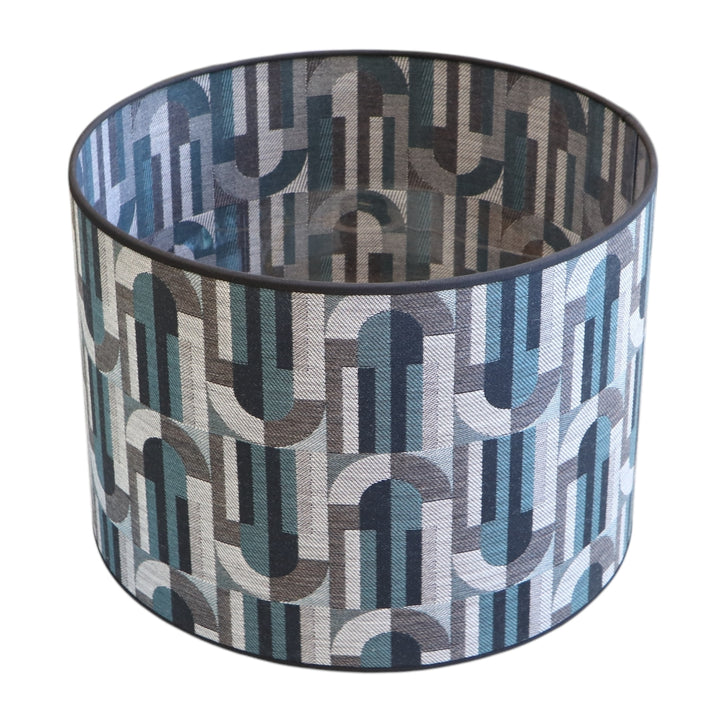 Lampe vintage - bleu – Fat Lava – West Germany, avec abat-jour en tissu d’éditeur