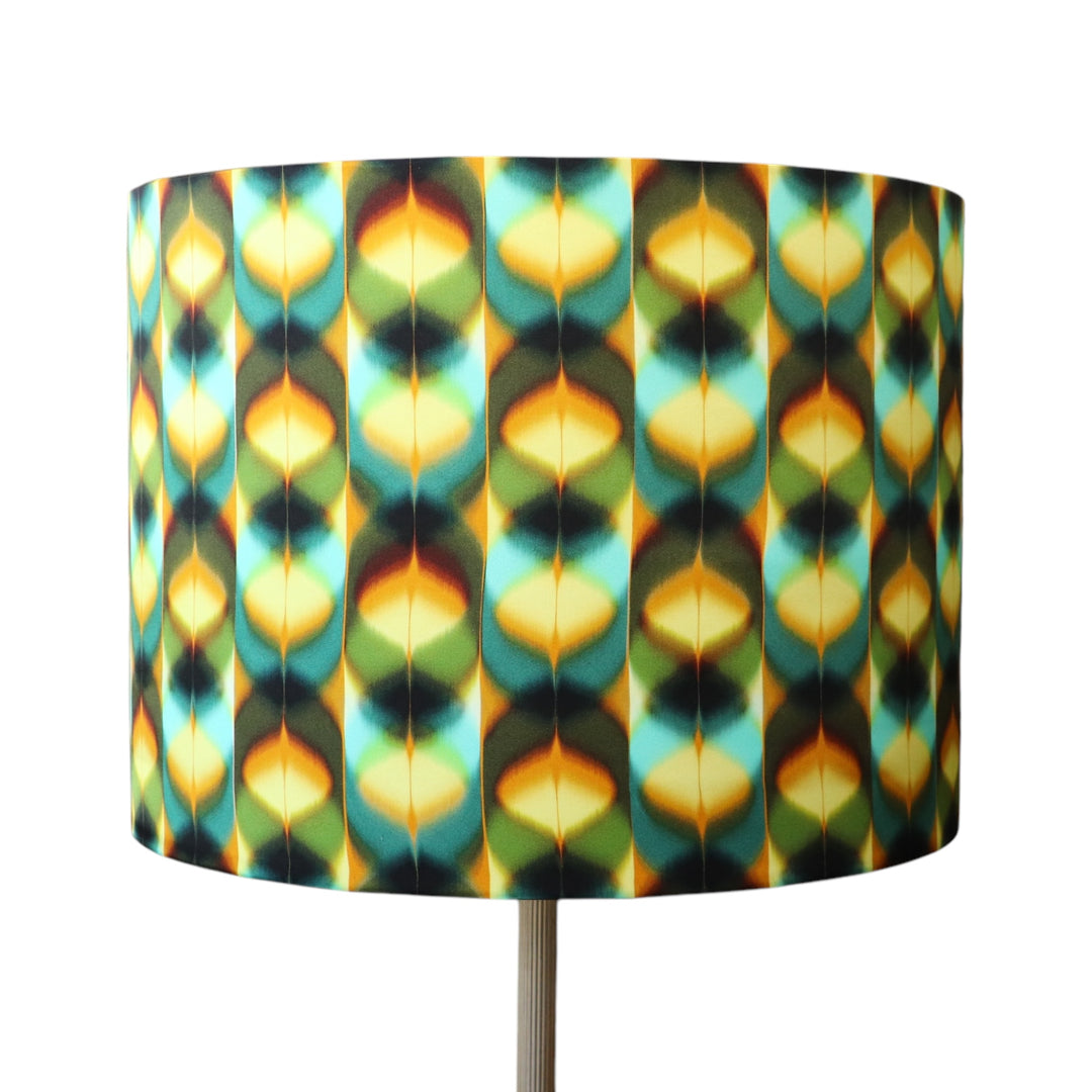 Lampe vintage - verte – Fat Lava – West Germany, avec abat-jour en soie