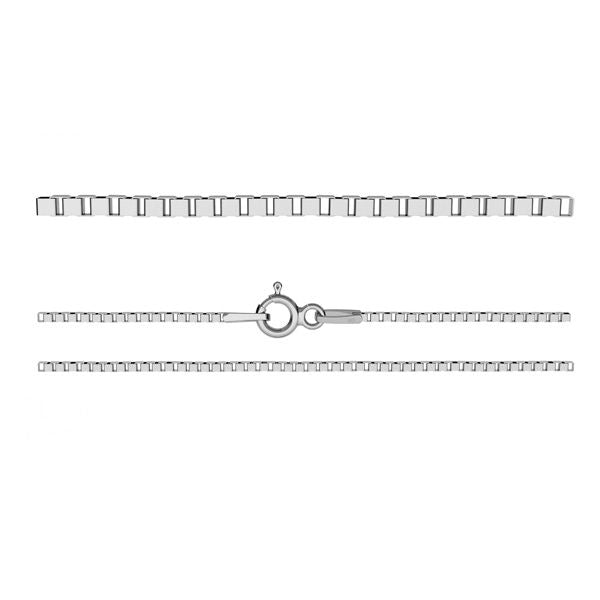 Venezianische Netzkette (Kubikum) in festem Silber, Rhodié, 40 cm