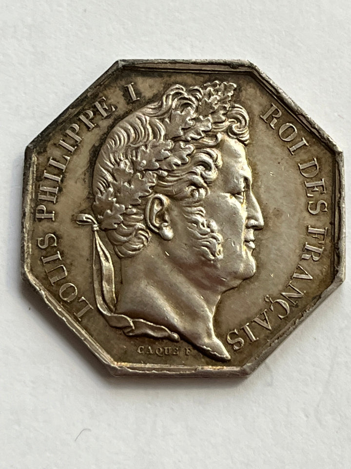 Jeton argent , NOTAIRES , Louis Philippe , DIEPPE, par Caque poinçon ancre 1841-42