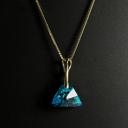 Pendant with Swarovski crystals, gold-plated silver, blue, BERMUDA