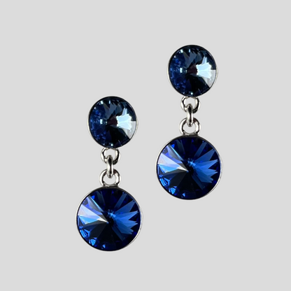 Pendant with Swarovski crystals, blue, rhodium-plated silver, TRIO