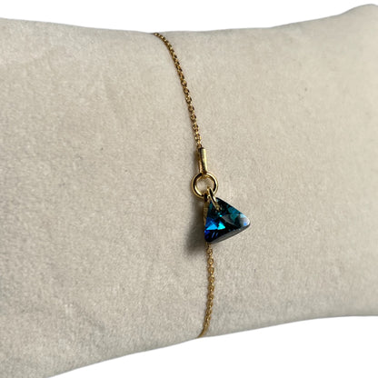 Bracelet with Swarovski crystals, gold-plated silver, blue, BERMUDA