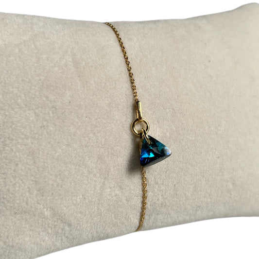 Bracelet avec cristaux Swarovski, argent doré, bleu, BERMUDES