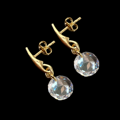 Earrings, Swarovski crystals, gilded silver, SH crystal, BONBON