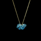 Collier avec cristaux Swarovski, bleu aquamarine, 202, argent doré, MARGOT