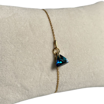 Pendant with Swarovski crystals, gold-plated silver, blue, BERMUDA