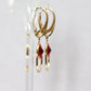 Boucles d'oreilles avec cristaux Swarovski, argent doré, rouge, JULI