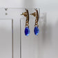 Boucles d'oreilles, cristaux Swarovski, argent doré, bleu, BONBON