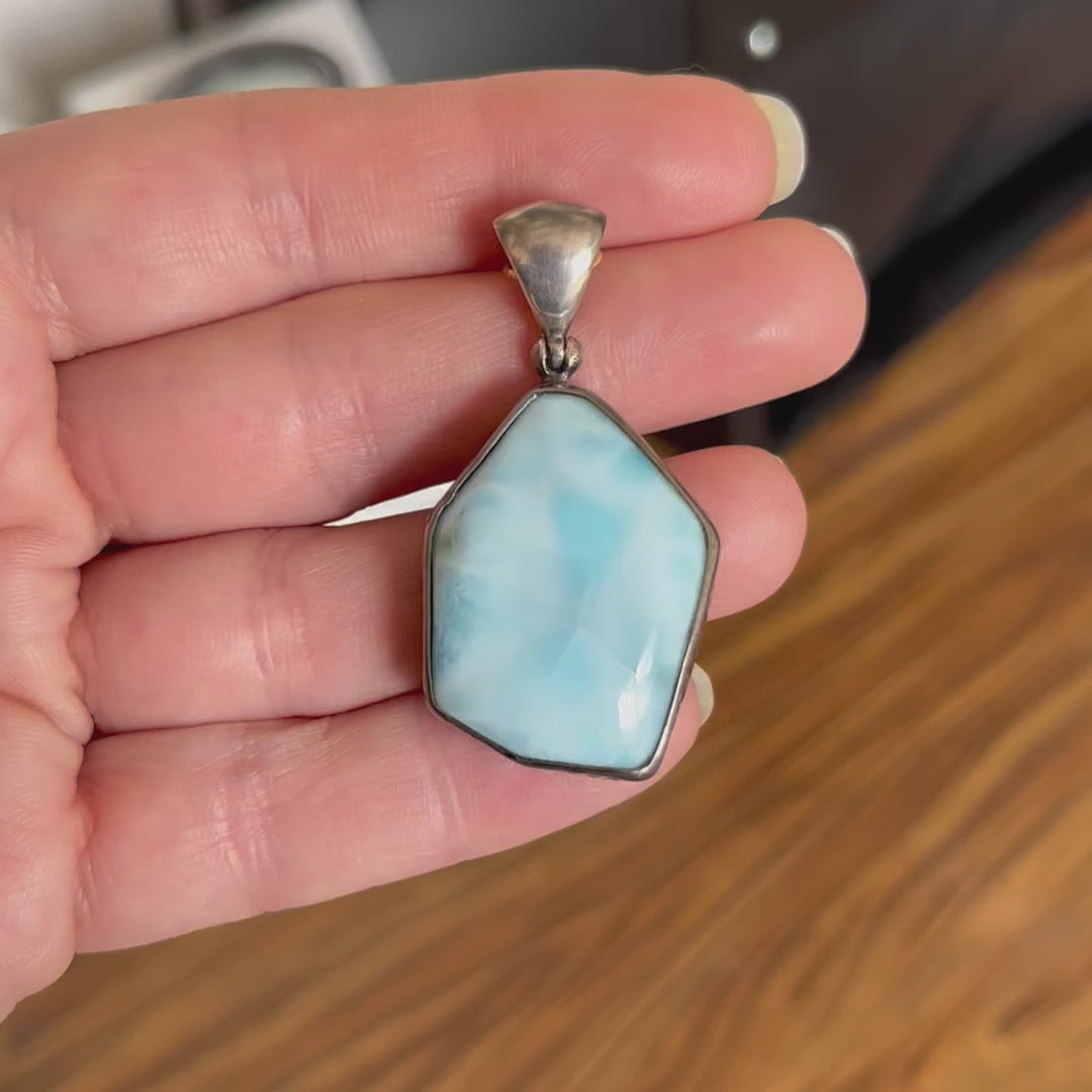 Silberanhänger mit Larimar PS064