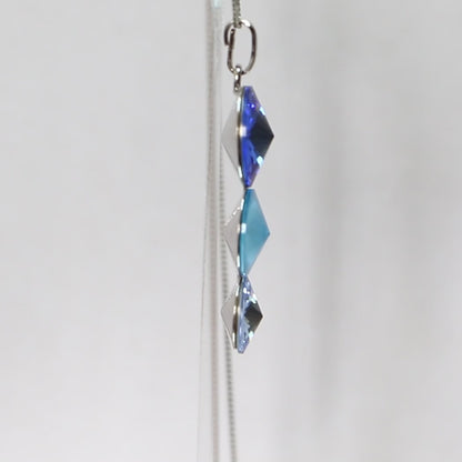 Pendentif avec cristaux Swarovski, bleu, argent rhodié, TRIO