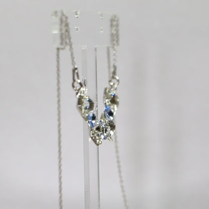 Necklace with Swarovski crystals, SEVER collection, crystal/blue, rhodium-plated silver