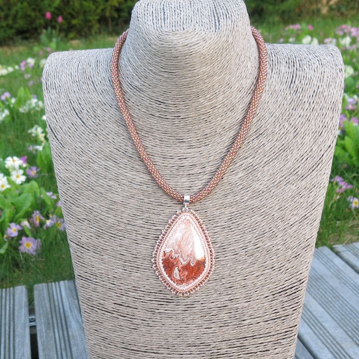 Collier avec agate crazy lace