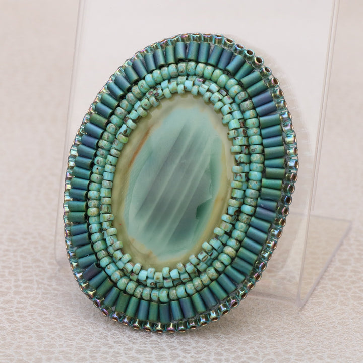 Brooch, imperial jasper