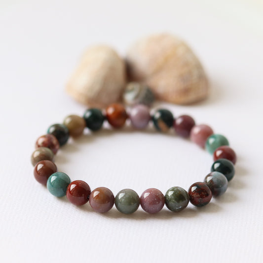 MULTICOLOR AGATE bracelet with 8 mm ball stones