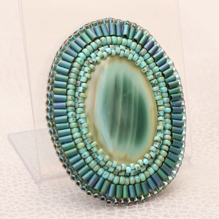 Brooch, imperial jasper