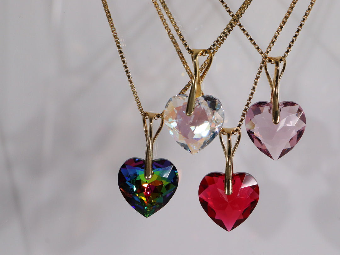 Collier avec cristaux Swarovski, cristal SH, argent, HEART