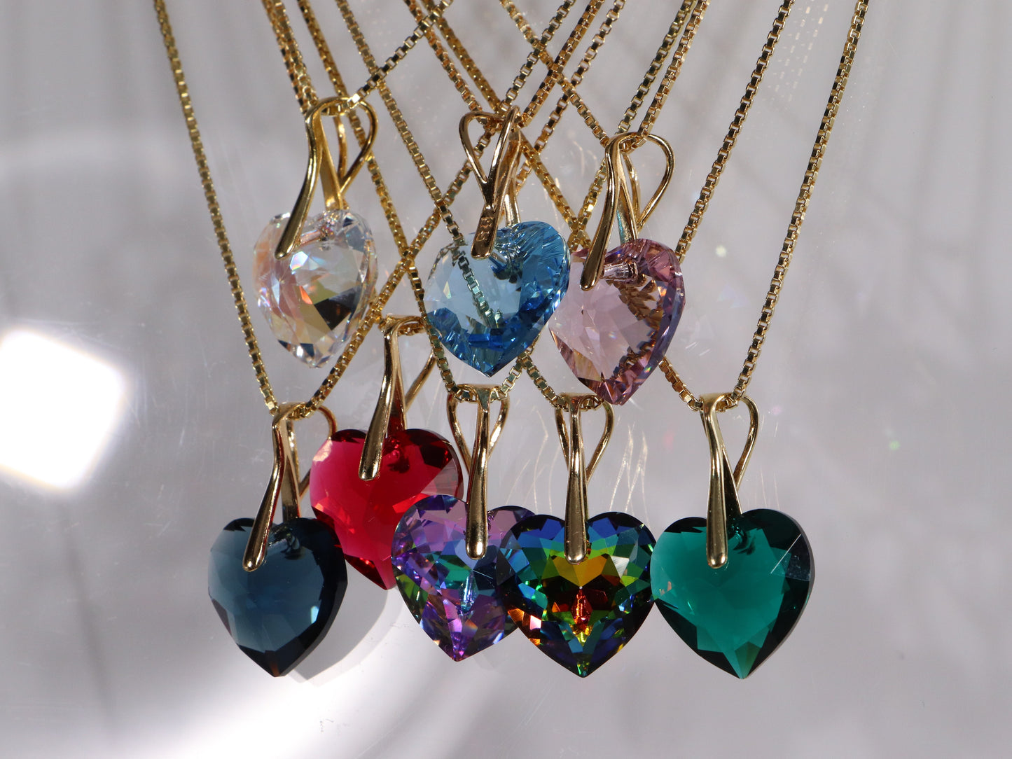 Collier avec cristaux Swarovski, montana bleu, argent, HEART