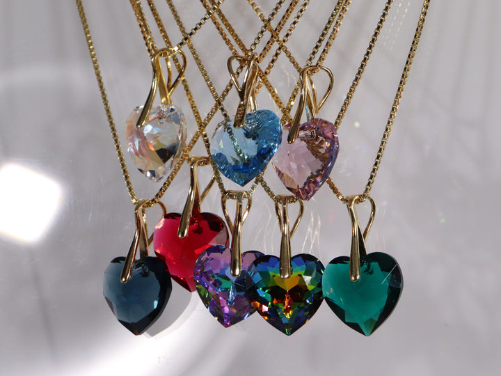 Collier avec cristaux Swarovski, VLT, argent, HEART