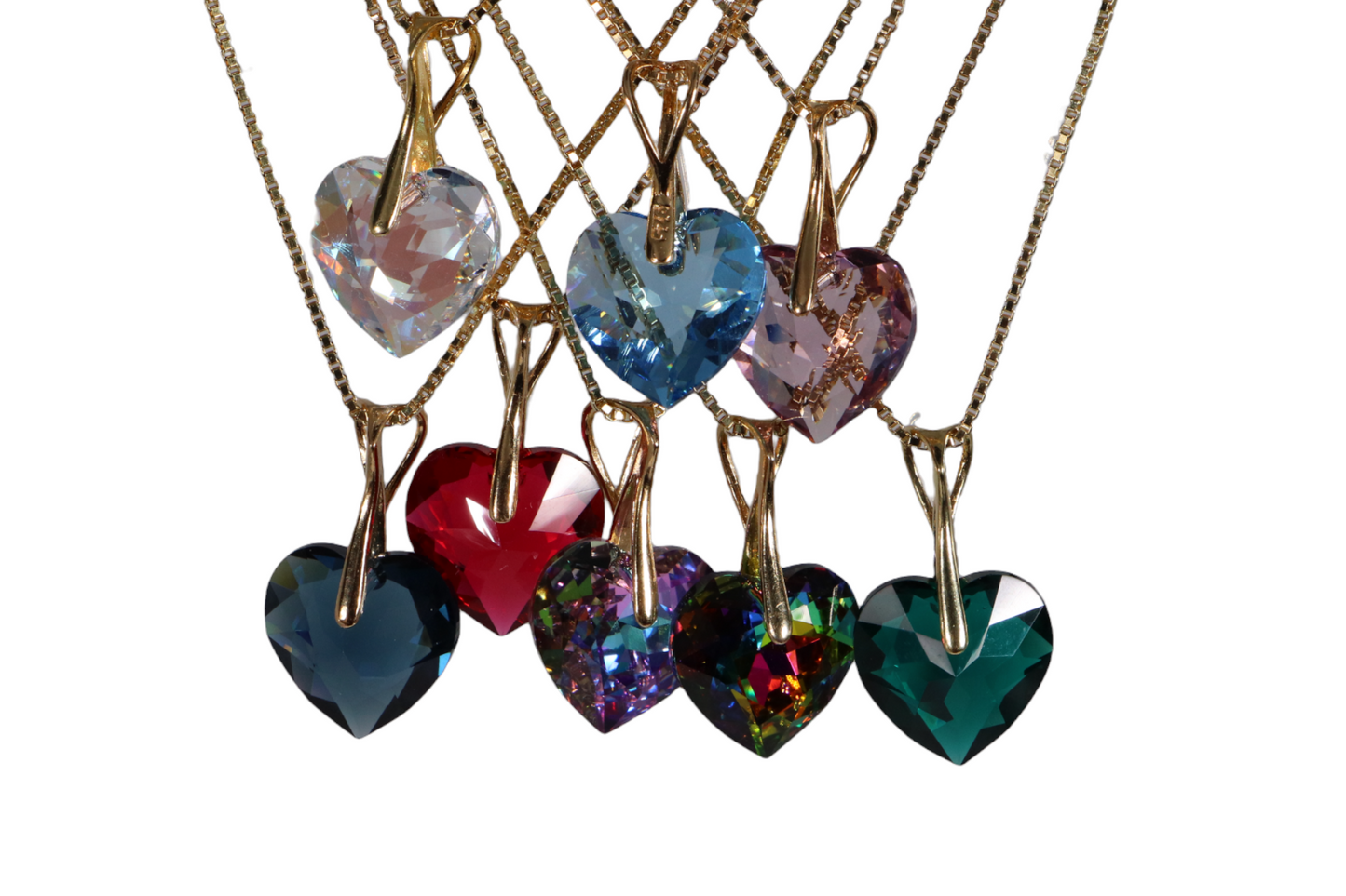 Necklace with Swarovski crystals, VLT, silver, HEART