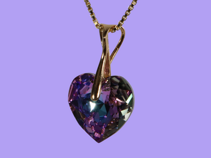 Collier avec cristaux Swarovski, VLT, argent, HEART