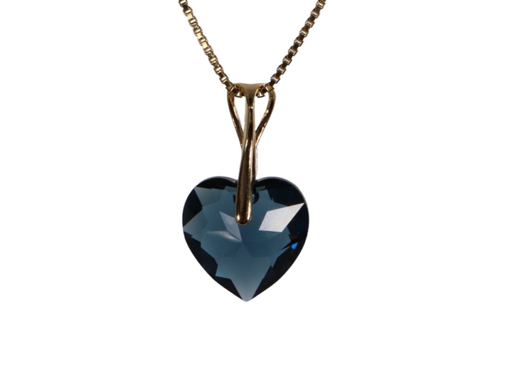 Collier avec cristaux Swarovski, montana bleu, argent, HEART