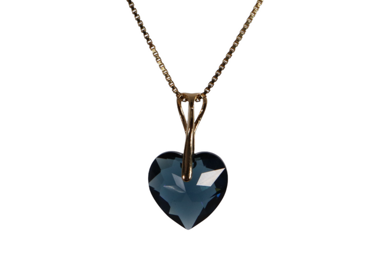 Collier avec cristaux Swarovski, montana bleu, argent, HEART