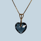 Collier avec cristaux Swarovski, montana bleu, argent, HEART