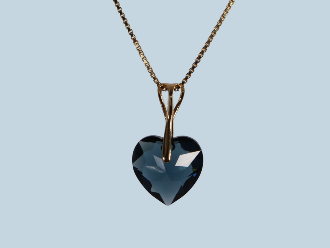 Collier avec cristaux Swarovski, montana bleu, argent, HEART