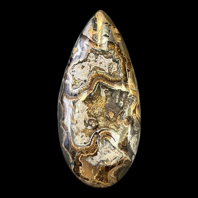 Ammonite pyritisée, AM_P046, taille cabochon, 52x25mm; 12 g