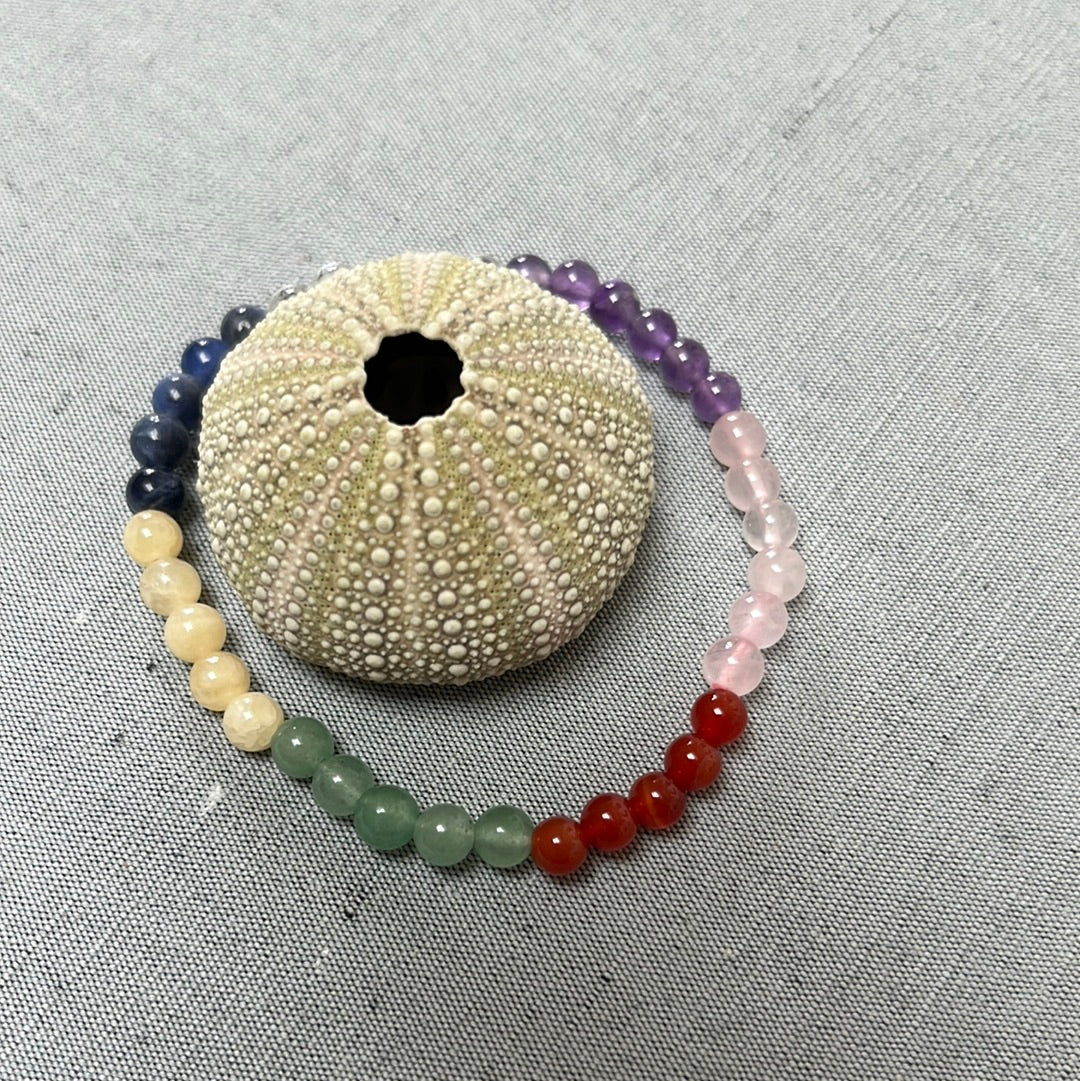 CHAKRA bracelet with 4 mm ball stones, size XXS / child