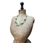 Collier sautoir à noeuds en pierres naturelles  (serpentine, "jade canada", "jade de chine", Mala) 114 cm