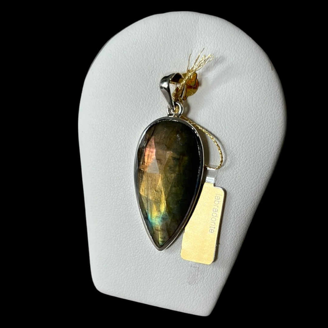 Pendentif en argent avec labradorite  PS093