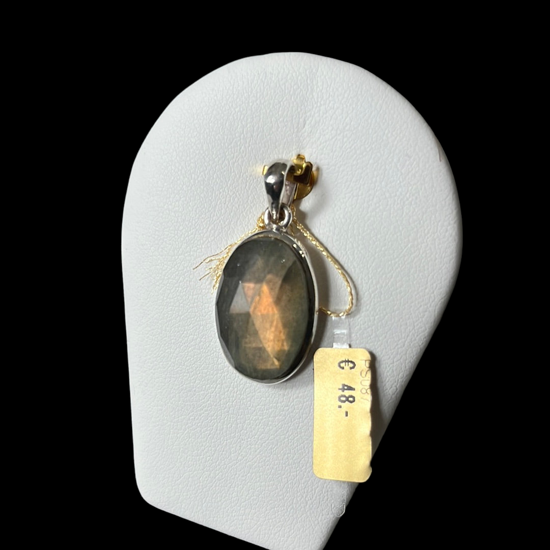 Pendentif en argent avec labradorite  PS087