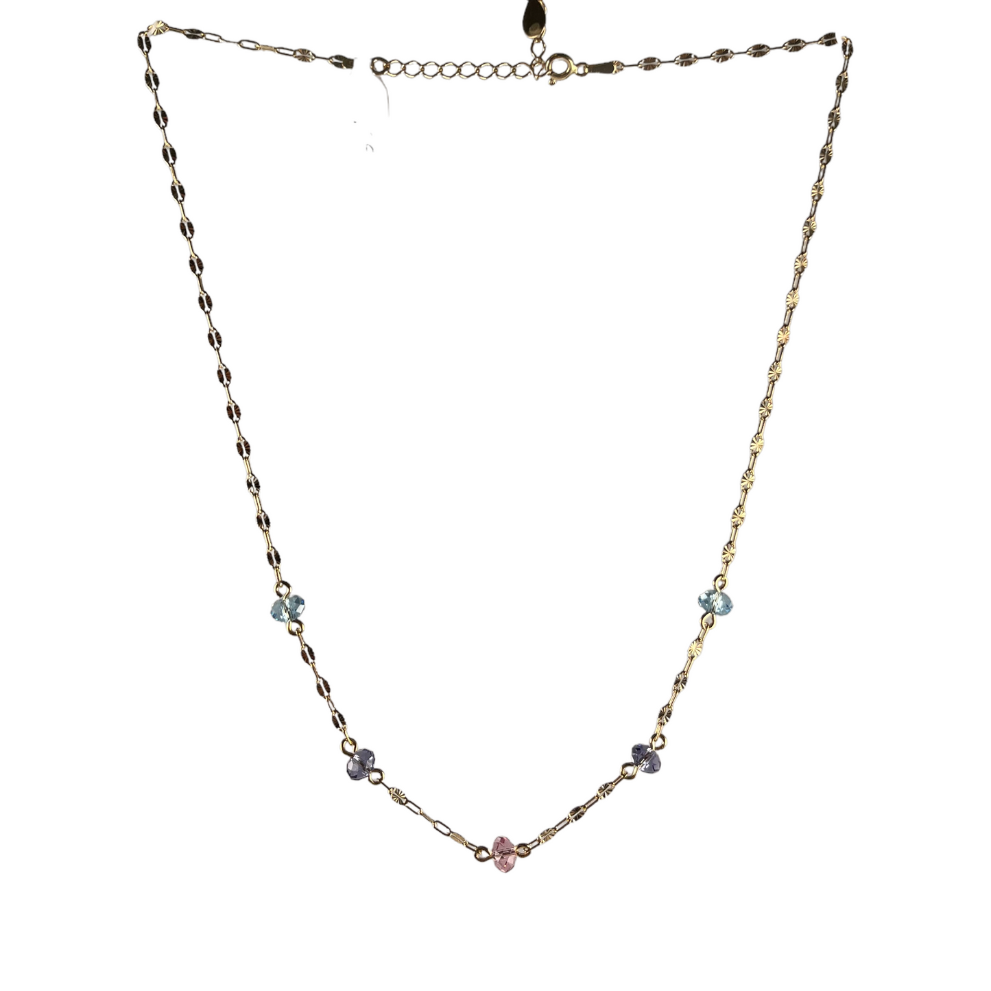 Necklace with Swarovski crystals, ELLA collection, J252, gold-plated silver
