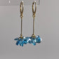 Boucles d'oreilles avec cristaux Swarovski, bleu aquamarine, 202, argent doré, MARGOT