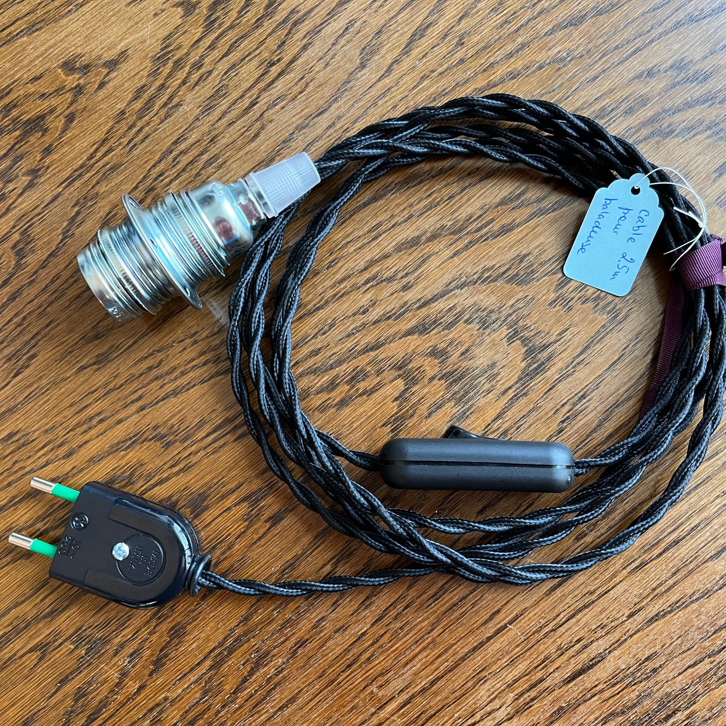 Câble textile pour une lampe baladeuse C002