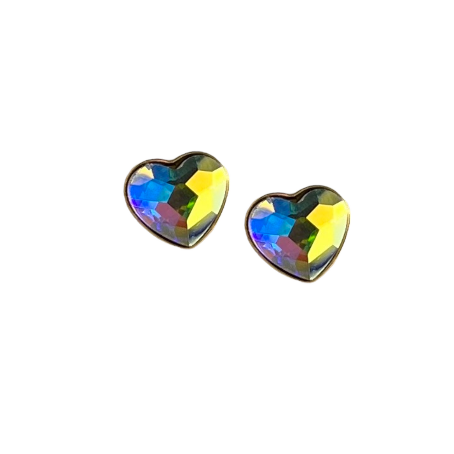 Boucles d'oreilles "puces" avec cristaux Swarovski, collection LISA, J001AB, argent doré
