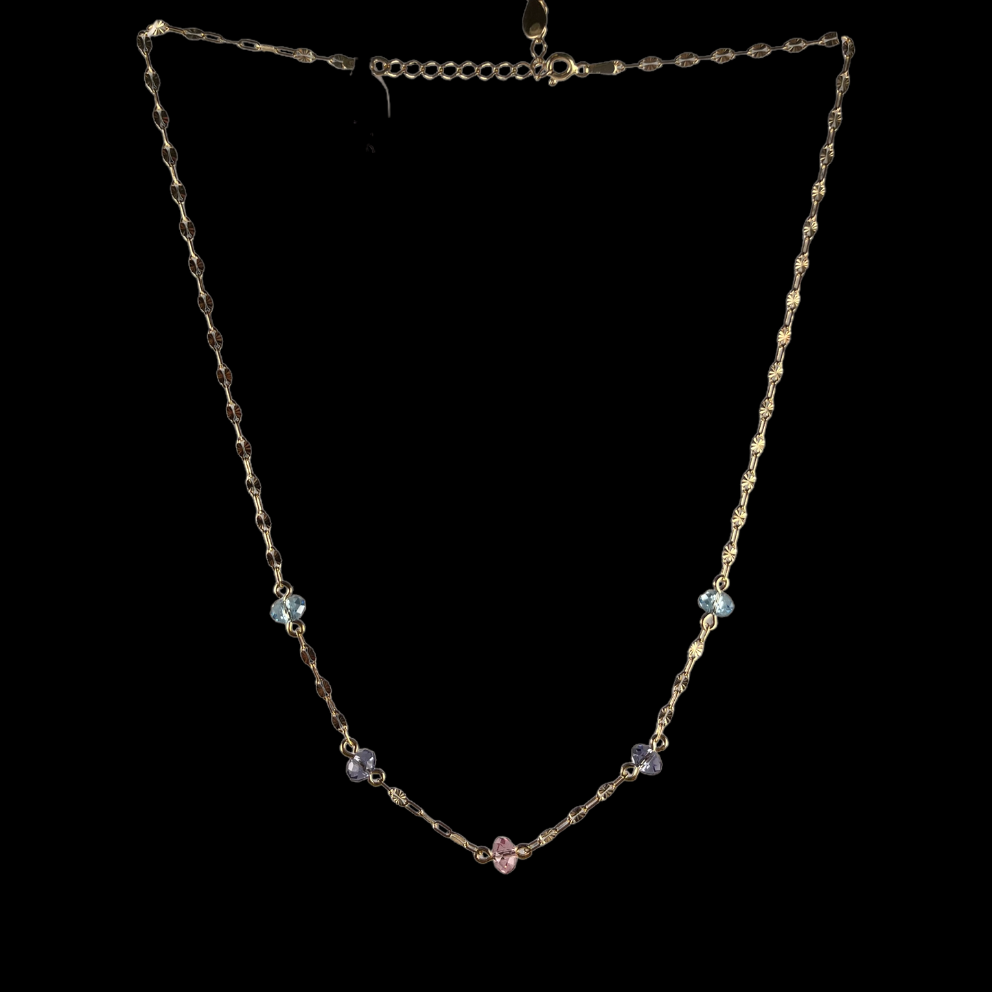 Necklace with Swarovski crystals, ELLA collection, J252, gold-plated silver