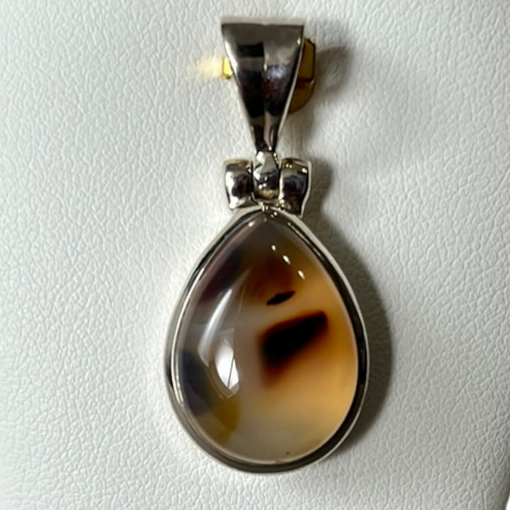 Pendentif en argent avec agate montana PS037