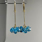 Boucles d'oreilles avec cristaux Swarovski, bleu aquamarine, 202, argent doré, MARGOT